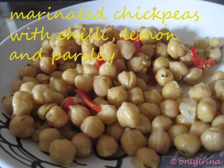 Recipe 40: Marinated chickpeas with chilli, lemon and parsley e Foto varie