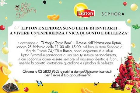 SEPHORA E LIPTON insieme per l'idratazione..prenota la tua seduta personalizzata!