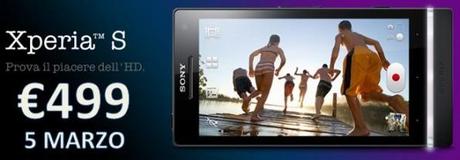 XPERIA S PREZZO1 595x208 Sony Xperia S in Italia dal 5 Marzo a 500€