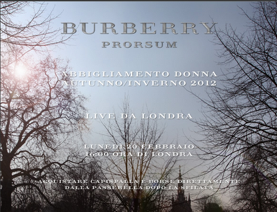 Burberry Live sfilata AI 2012 13