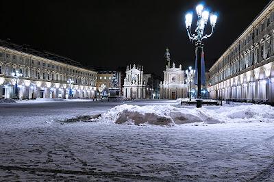 Piazza San Carlo and the snow