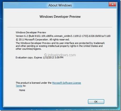 Extend Windows 8 Expiration Date thumb1 Windows 8 Developer Preview Estendere la Data di Scadenza di 11 Mesi