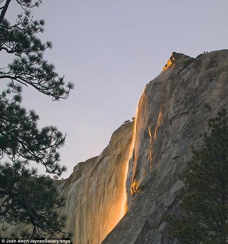 Le meraviglie della natura: quando una cascata sembra trasformarsi in lava nello Yosemite Park