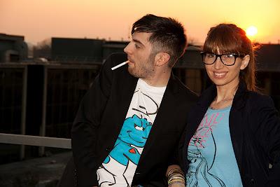 On the roof with the Smurfs!