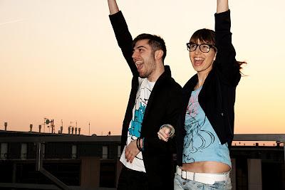 On the roof with the Smurfs!