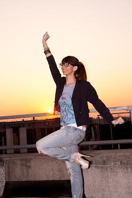 On the roof with the Smurfs!