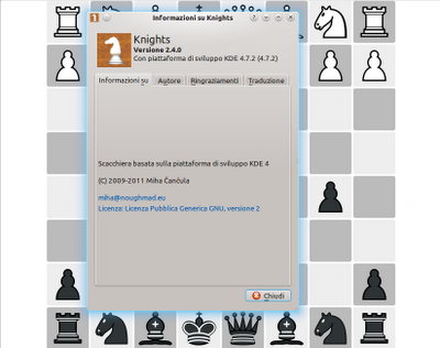 Knights è una delle interfacce per giocare a scacchi su Linux più complete.