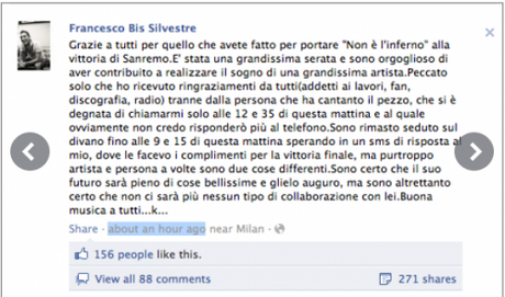 KEKKO SCRIVE SU FACEBOOK CONTRO EMMA MARRONE