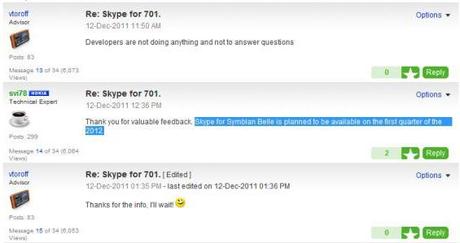 Nuovo Skype per Nokia Symbian Belle : In arrivo!