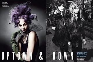 UPTOWN & DOWN... Carmen Kass, Sasha Pivovarova, Freja Beha and Anna Selezneva for V Magazine #67 by Mario Testino