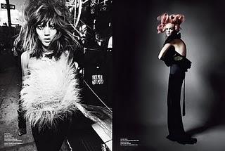 UPTOWN & DOWN... Carmen Kass, Sasha Pivovarova, Freja Beha and Anna Selezneva for V Magazine #67 by Mario Testino