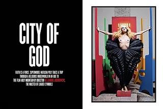 CITY OF GOD... Natasha Poly by Mario Sorrenti for V67