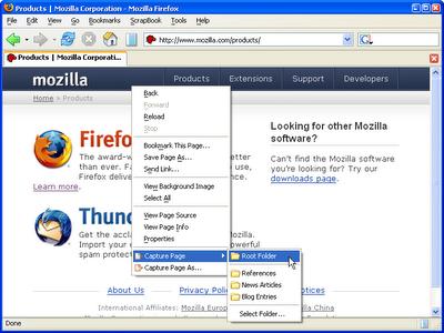 Scrapbook plugin di Firefox per catturare pagine web.