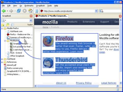 Scrapbook plugin di Firefox per catturare pagine web.