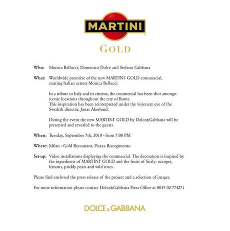 MARTINI® GOLD by Dolce & Gabbana: The Advertising Campaign - Paperblog