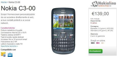 Nokia C3-00 disponibile su Nokia Online Shop!