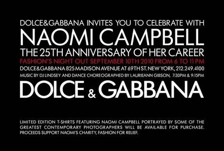 Dolce&Gabbana; For Naomi Campbell's 25th Anniversary