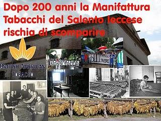 Dopo 200 anni rischia di scomparire la Manifattura Tabacchi del Salento leccese