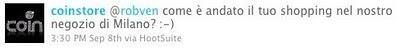 Foursquare mi ha fatto comprare da Coin :-) Foursquare mi ha fatto comprare da Coin :-)