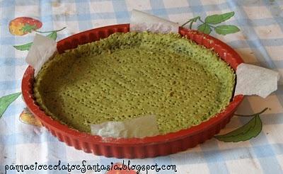 Crostata al profumo di pesto con pomodori misti