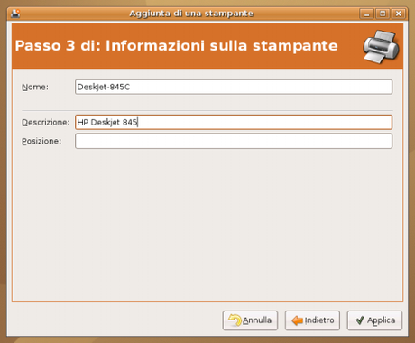 5 - Installazione nuova stampante - Passo 3 di 3