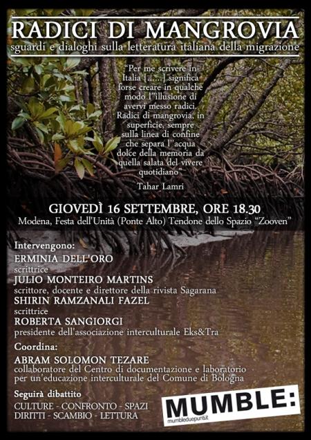 “Radici di mangrovia”: incontro a Modena sulla letteratura della migrazione