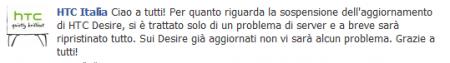 HTC Italia: L’update del Desire è stato ritirato solo per problemi di Server