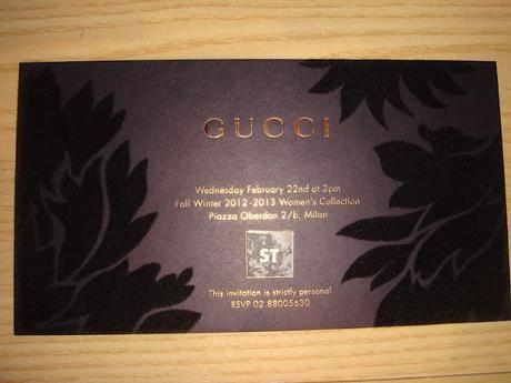 Invitation to Gucci F/W 2012-13 Fashion Show!!