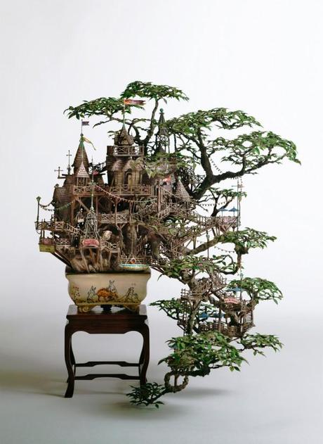 Bonsai Tree Houses by Takanori Aiba sculpture art 