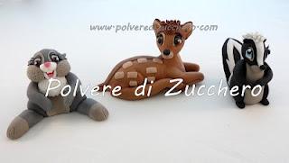 Bambi, Tippete e Fiorellino in pasta di zucchero