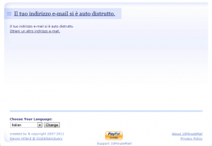 10minutemail il servizio che ci permette di creare email temporanee