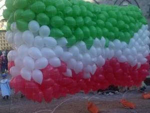 Palloncini tricolore salutano Giorgio Napolitano ad Alghero