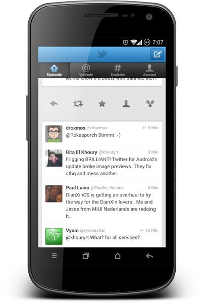 Aggiornamento Client Twitter per smartphone e tablet Android