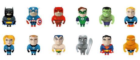 Collezione di icone ispirate ai supereroi Marvel e Dc