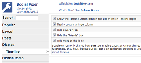 socialfixer3 Come sbarazzarsi di Facebook Timeline per tornare al vecchio profilo