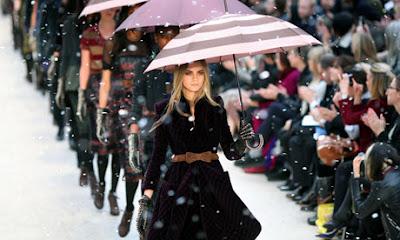 Rain, Uniforms and Lana Del Rey Look alikes at LFW AW12 .