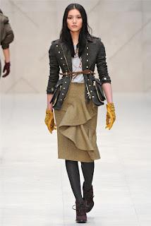 Rain, Uniforms and Lana Del Rey Look alikes at LFW AW12 .