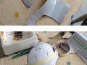 maschera papero riciclando vaschetta cartone...