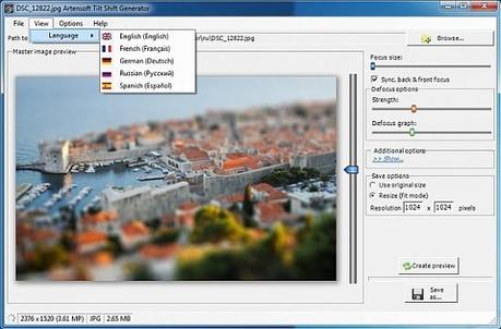 Artensoft Tilt Shift Generator Artensoft Tilt Shift Generator, applicare effetto tilt shift alle foto in modo semplice