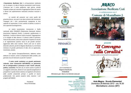 II° Convegno Nazionale sulla Coralità a Montalbano Jonico