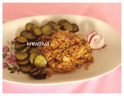 Paella vegetale con zucchine trifolate
