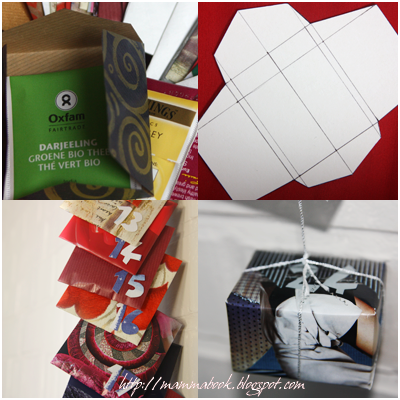 Calendario dell’avvento riciclato a base di tè e camomilla