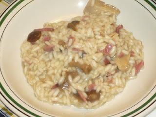 risotto pancetta e funghi