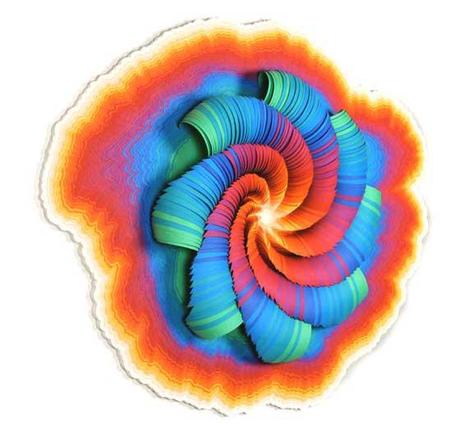 PATTERNS MULTICOLORE E GEOMETRIE TRIDIMENSIONALI DI CARTA NELLE OPERE DI JEN STARK