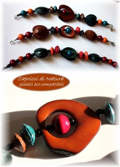 Tagua, albicocche e ciliegie per questi bracciali colorati!