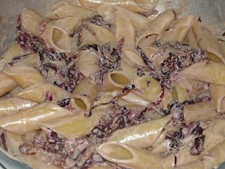 penne a candela con radicchio