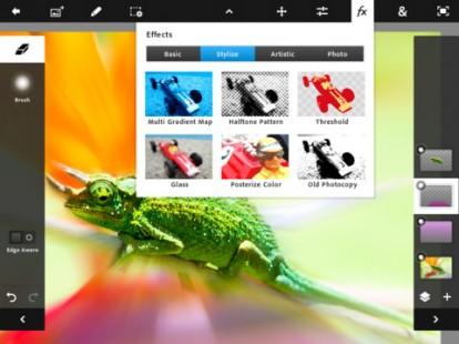 photoshop ipad1 414x310 Disponibile Adobe Photoshop Touch per iPad 2, ottimo software di foto editing