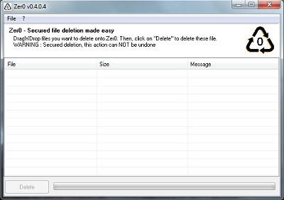 Eliminare definitivamente i file con zer0 software