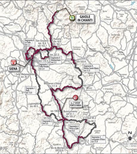 Strade Bianche 2012: i tratti in sterrato