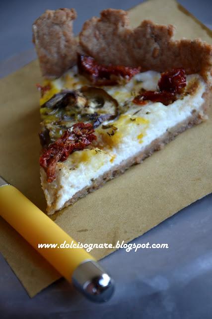 Torta di ricotta, pomodori e melanzane